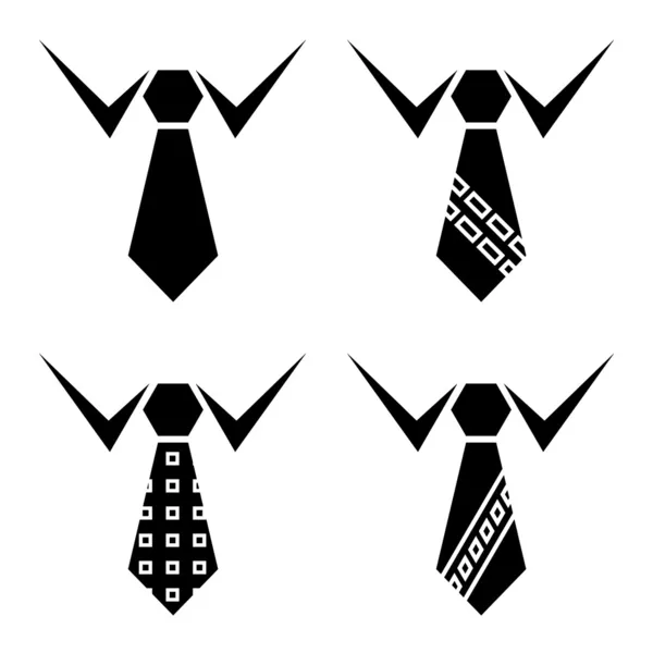 Cravate symboles noirs — Image vectorielle