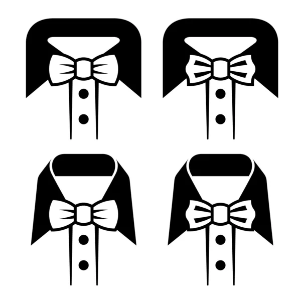 Bow tie black symbols — Stock Vector