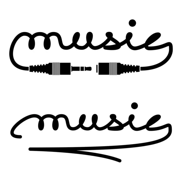 Jack connectors music calligraphy — Stock Vector