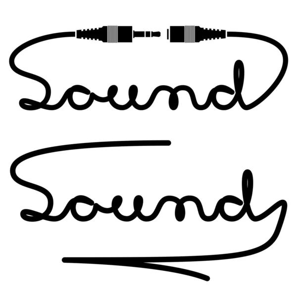 Conectores jack caligrafía de sonido — Archivo Imágenes Vectoriales