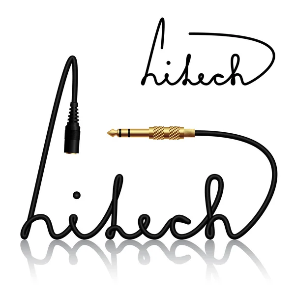 Connettori jack calligrafia hitech — Vettoriale Stock