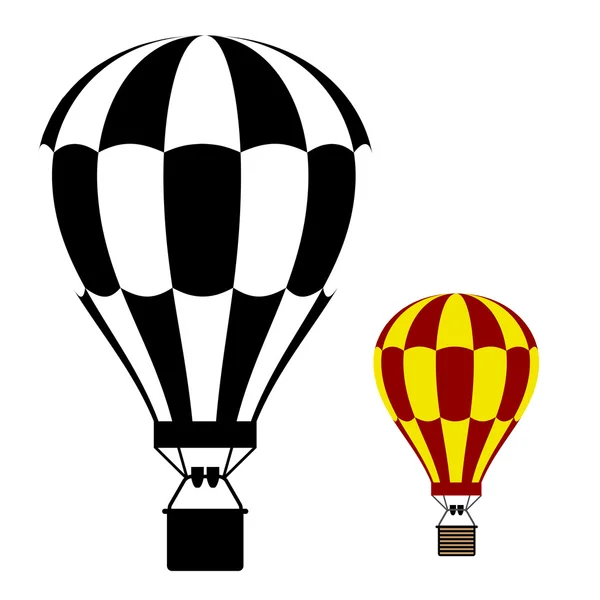 Heißluftballon schwarzes Symbol — Stockvektor