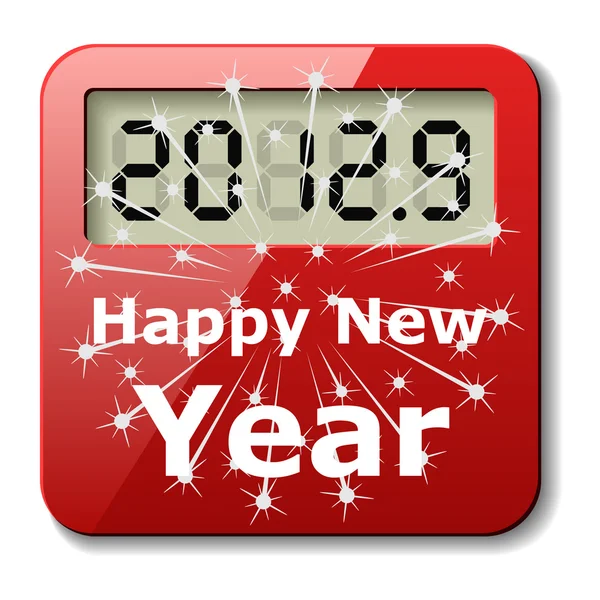 Feliz año nuevo número digital icono — Archivo Imágenes Vectoriales