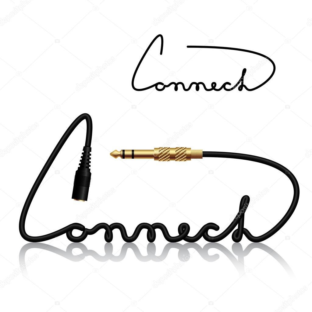 jack connectors connect calligraphy