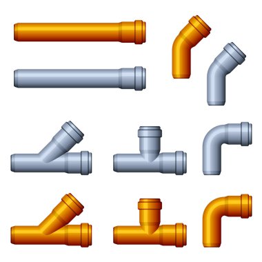 PVC kanalizasyon boruları turuncu gri