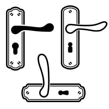 Kapı kolu siyah simgeler