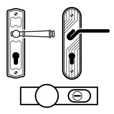 Kapı kolu siyah simgeler