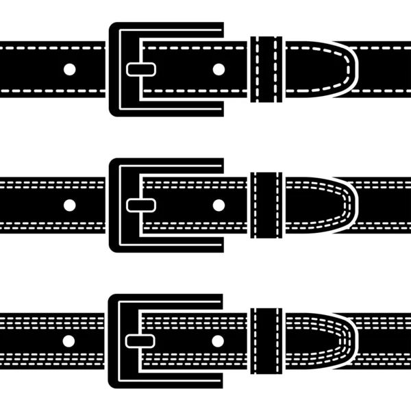 Buckle quilted belt black symbols — Stock Vector