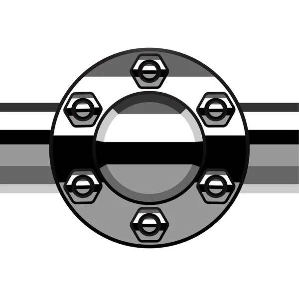 Tubo flangia terminazione cromo — Vettoriale Stock