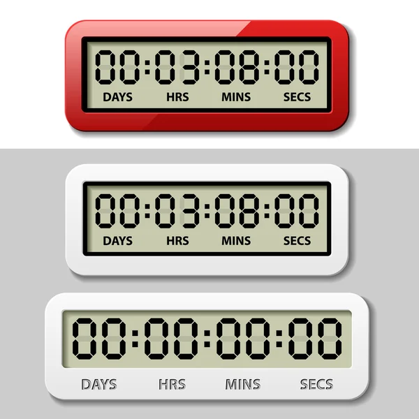 LCD counter - countdown timer — Stock Vector