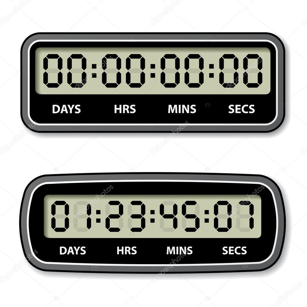 Glowing digital counter - countdown timer Vector Image