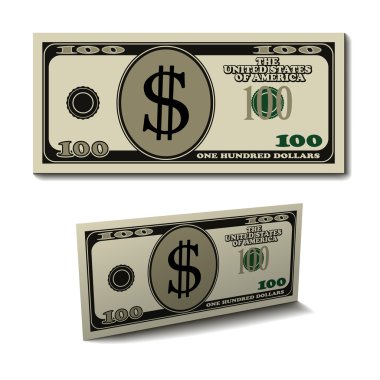 yüz dolarlık kağıt fatura banknot