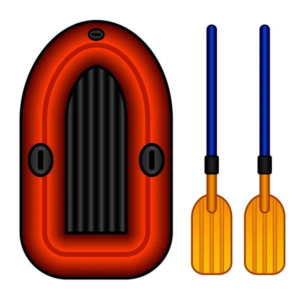 Bote inflable con paletas — Archivo Imágenes Vectoriales