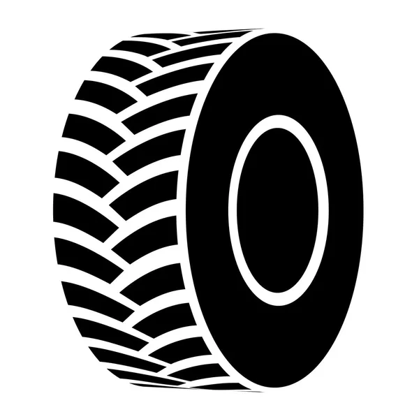 Black tractor tyre symbol — Stock Vector