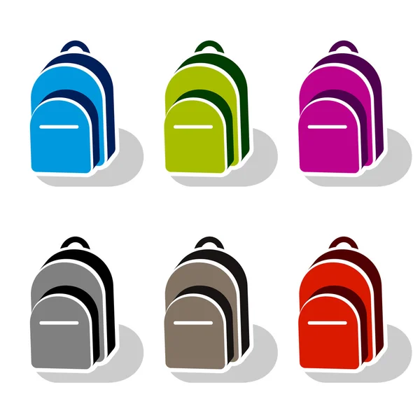 Okul çantası simgeler — Stok Vektör