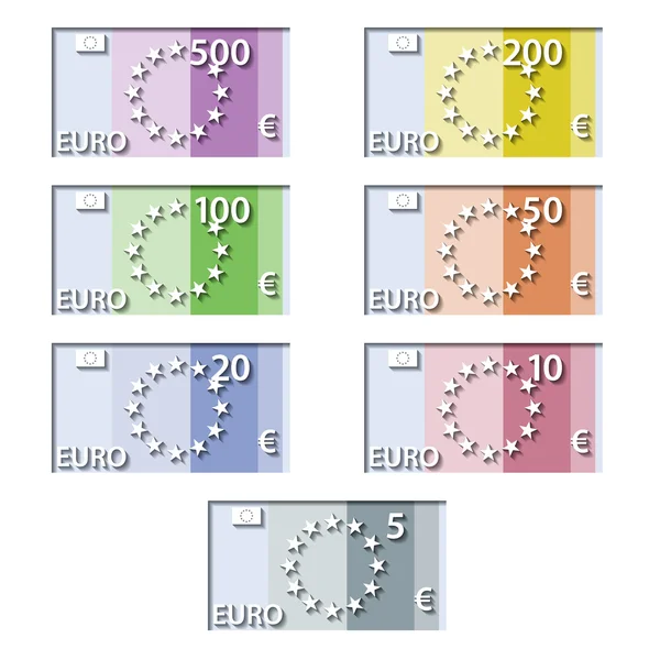 様式化されたユーロ紙法案紙幣 — ストックベクタ