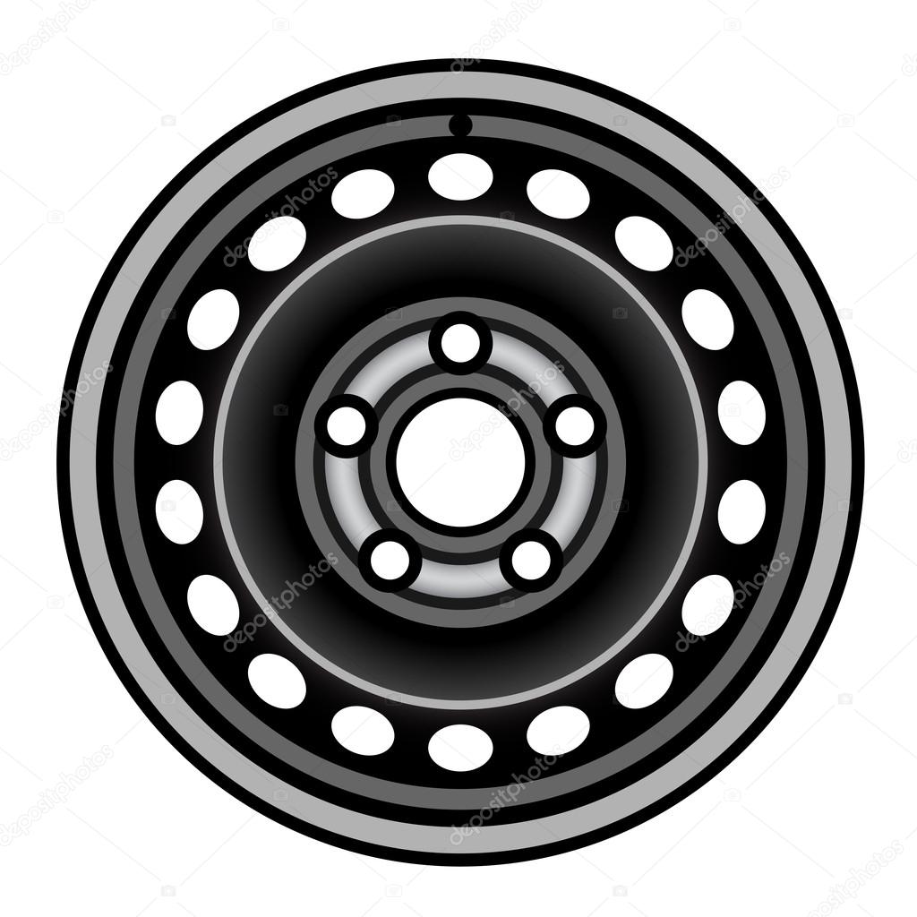 black car iron wheel rim