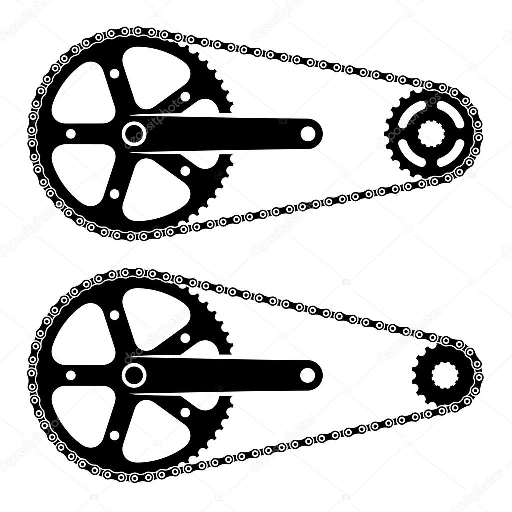 bicycle chain sprocket transmission silhouettes