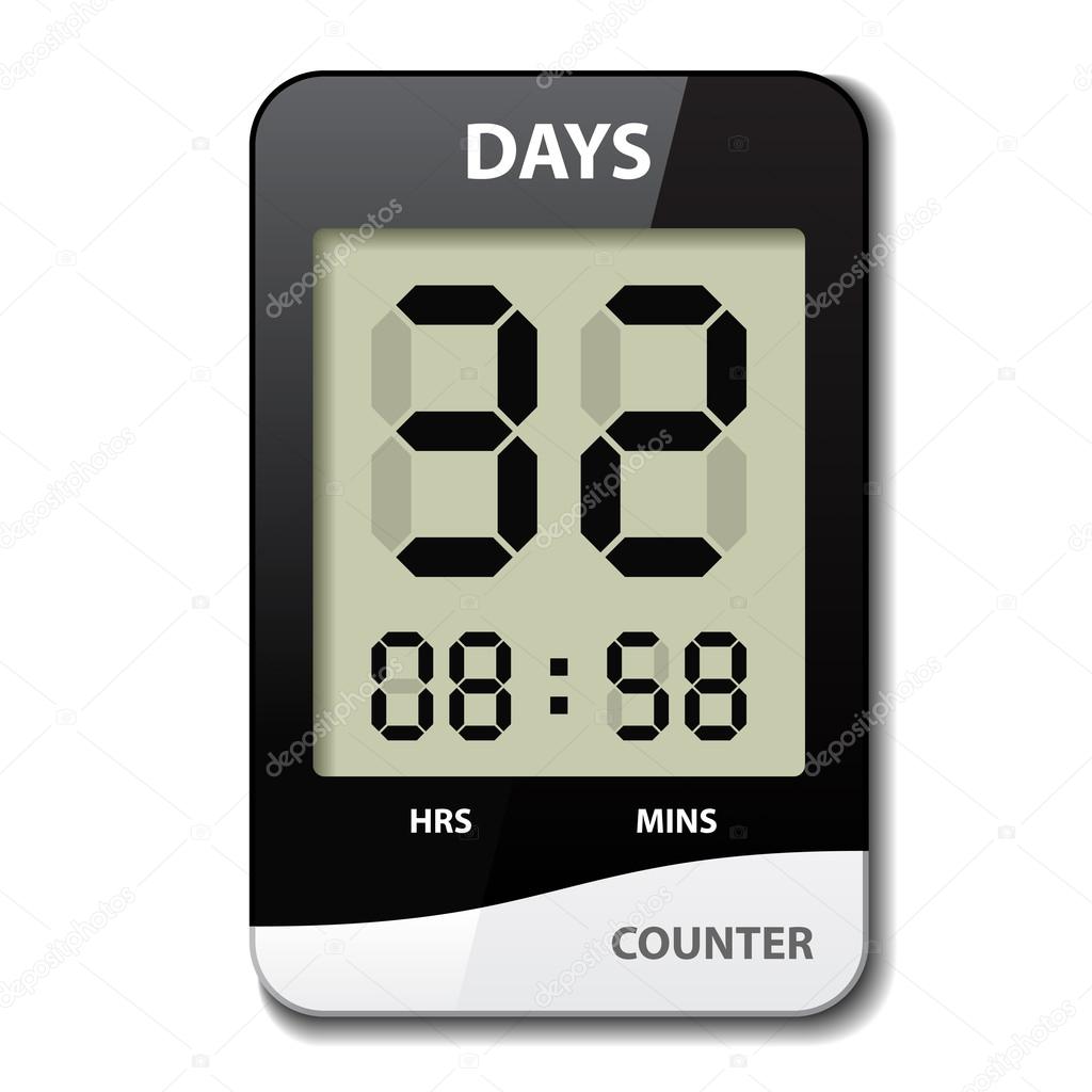 black white LCD counter - countdown timer