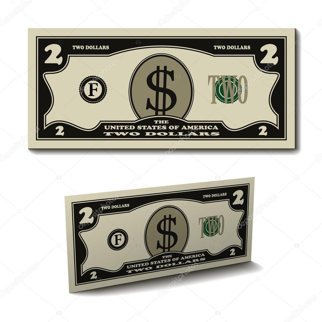 two dollar paper bill banknote