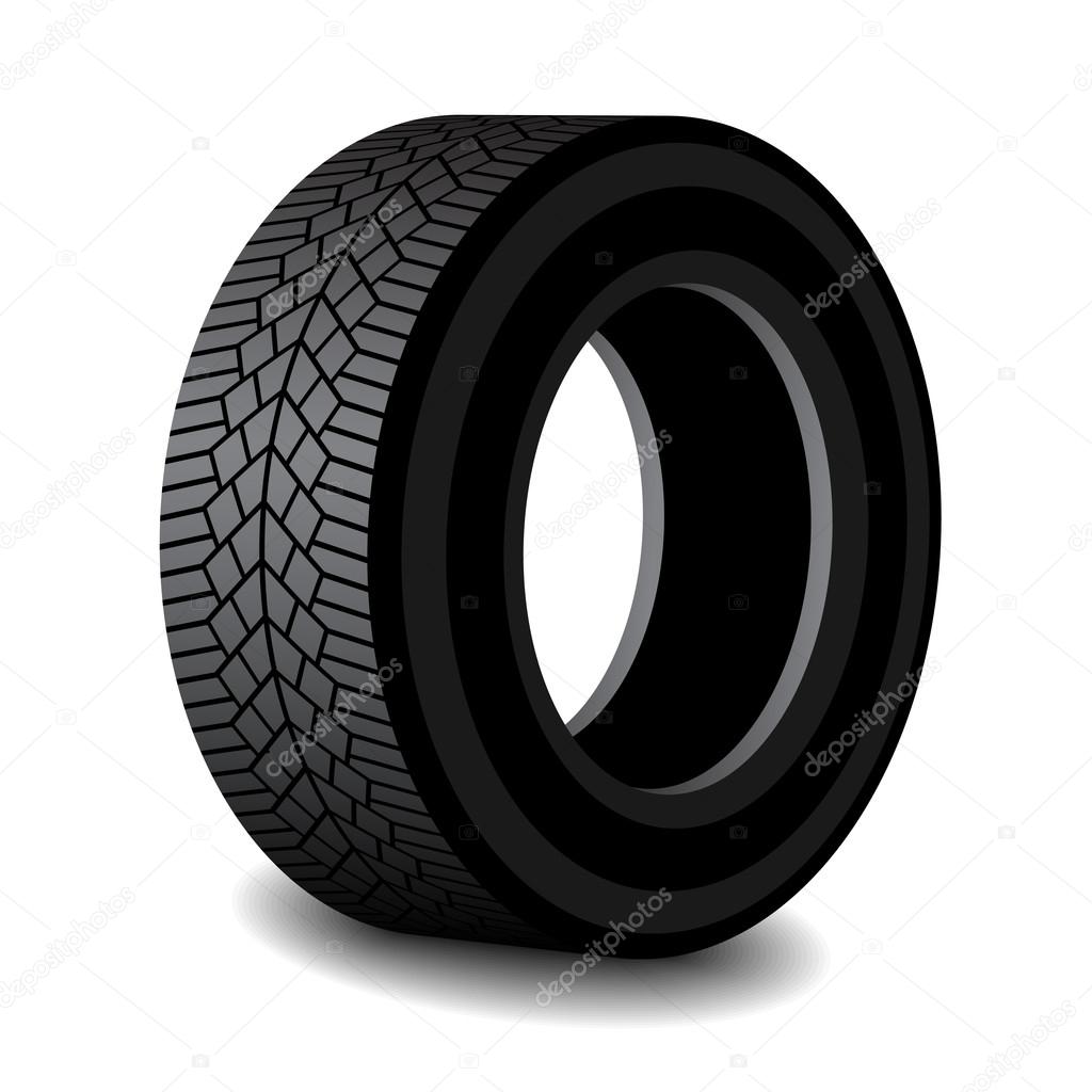 rubber tyre with shadow