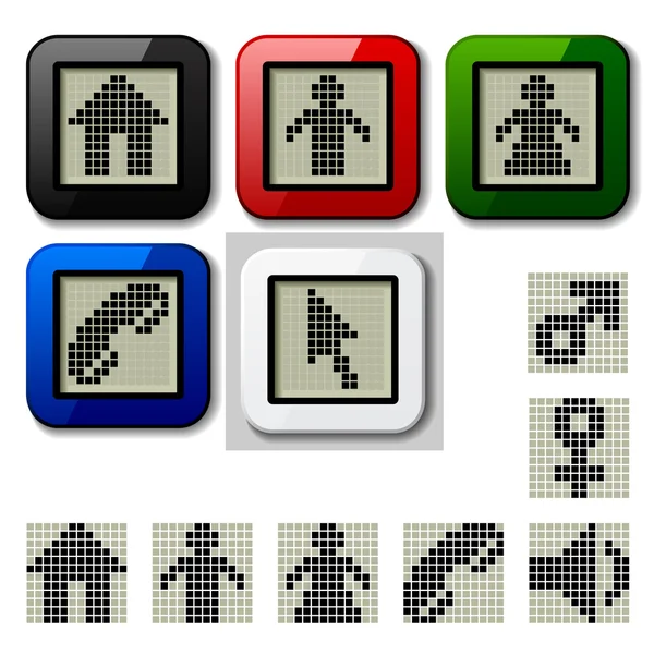 Lcd Anzeige von Pixelsymbolen — Stockvektor