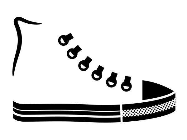 Черный значок обуви кроссовок — стоковый вектор