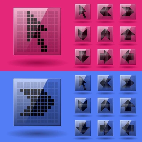Écran LCD flèches pixel — Image vectorielle