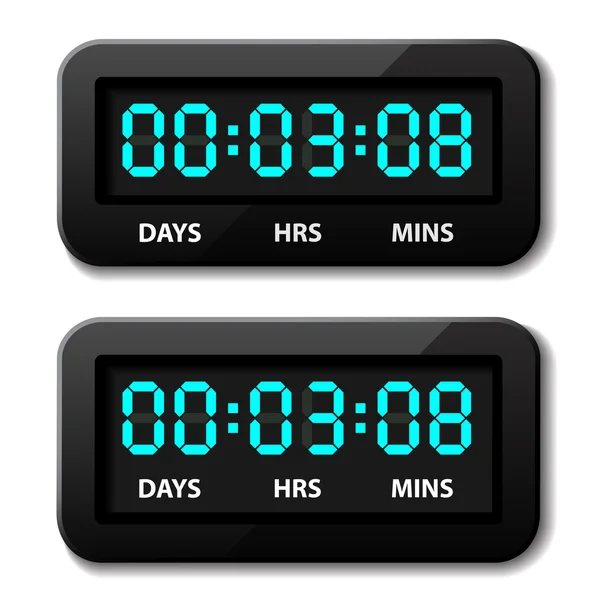 Glowing digital counter - countdown timer — Stock Vector
