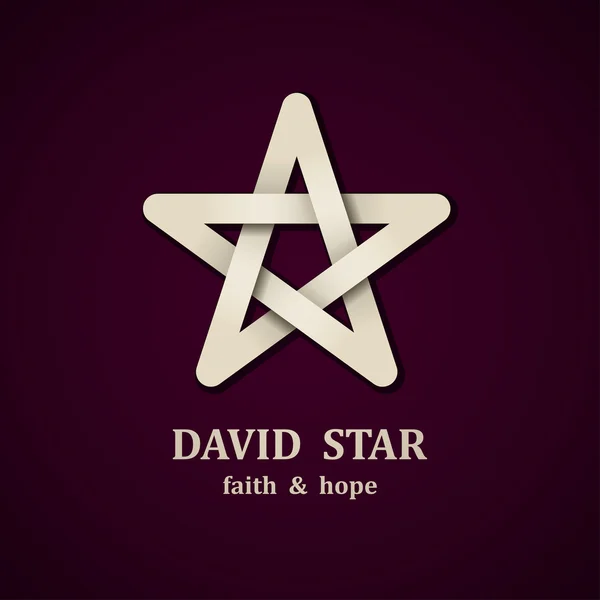 David yıldız sembolü tasarım şablonu — Stok Vektör