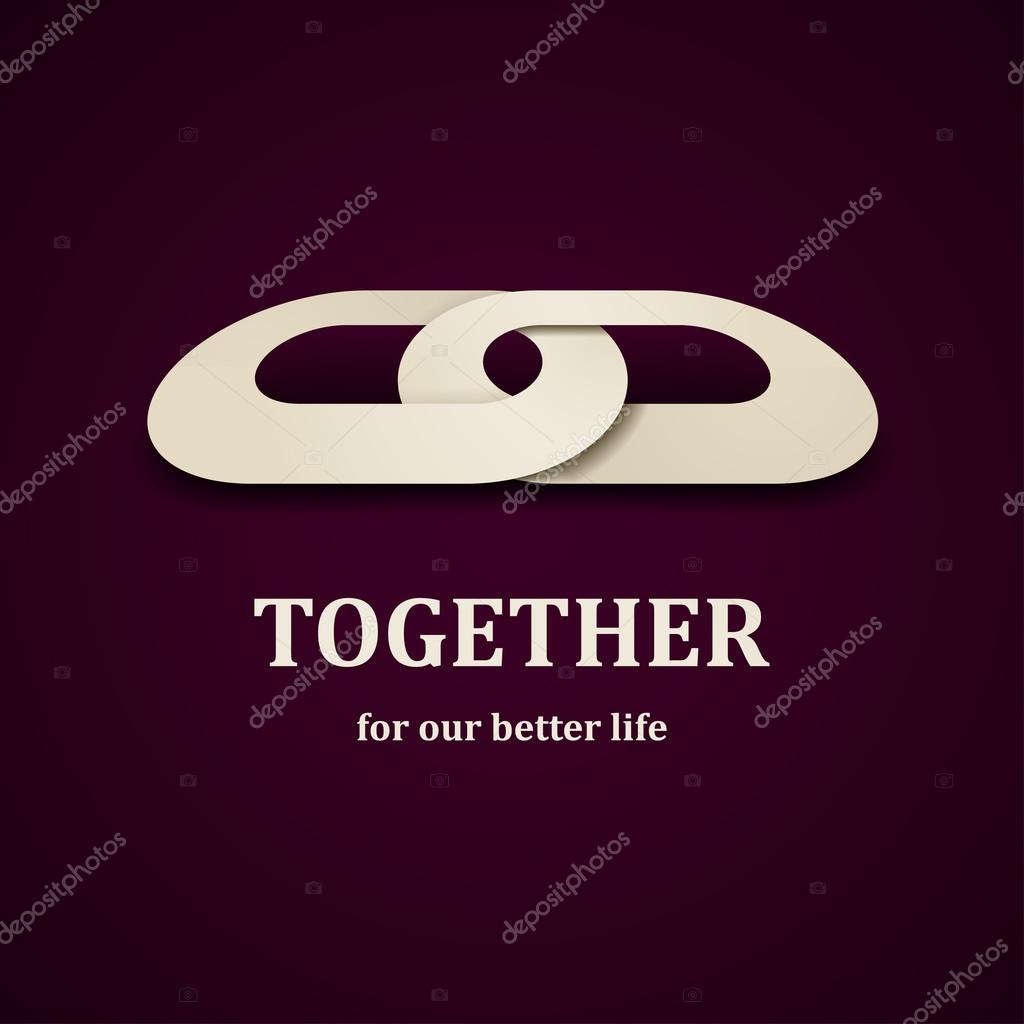 3d together paper chain icon — Stock Vector © happyroman #35865423