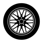 auto Hliníkové kolo černý bílý symbol