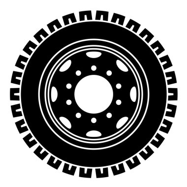 truck wheel black white symbol clipart