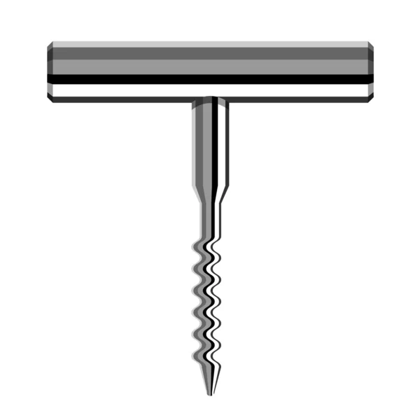 Chrome corkscrew — Stockvector