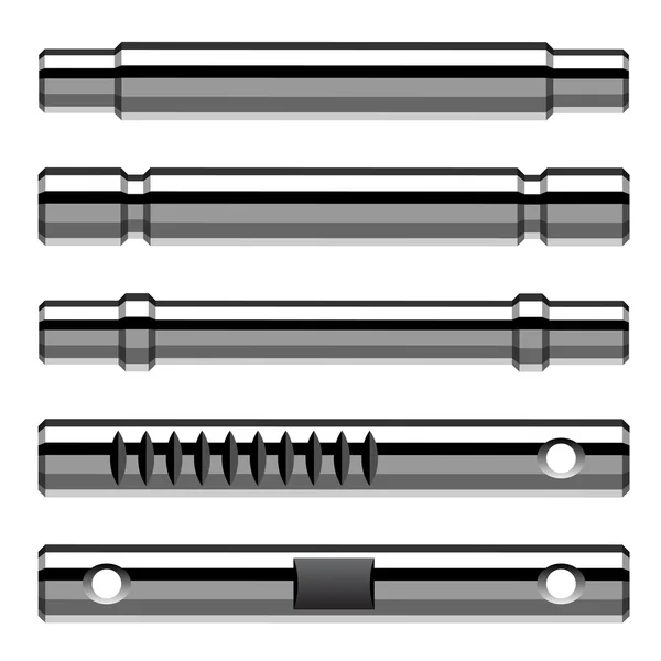 Ejes de acero brillante — Vector de stock