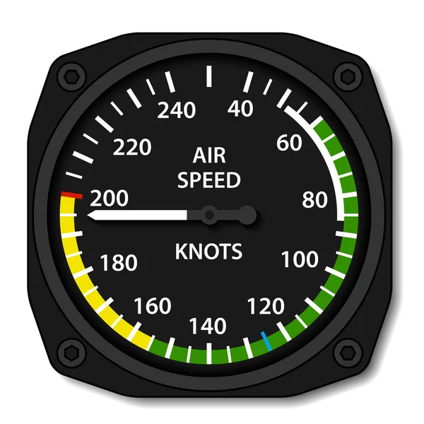 Avión de aviación indicador de velocidad del aire — Archivo Imágenes Vectoriales