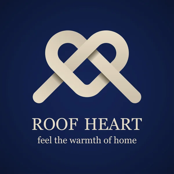 Symbole abstrait de coeur de toit — Image vectorielle
