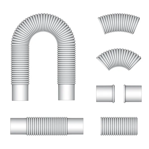 Tuberías tubos flexibles corrugados — Vector de stock