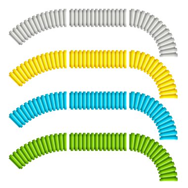 colored corrugated flexible tubes clipart