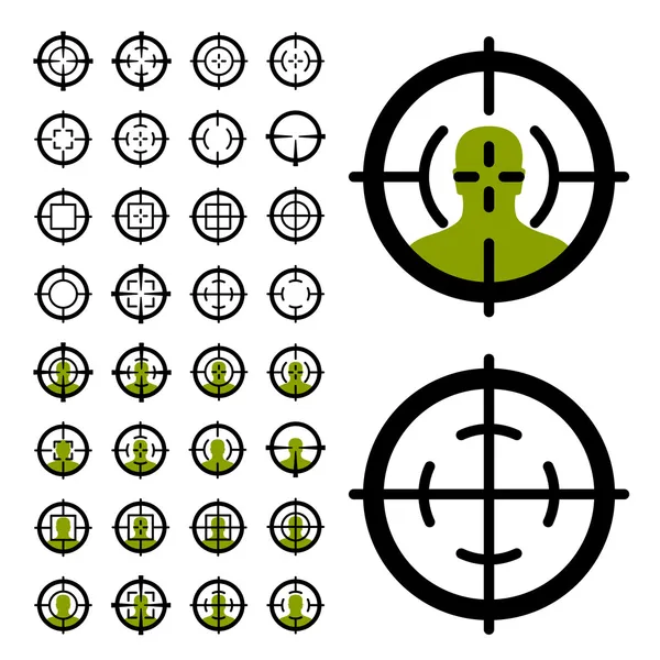 Gun crosshair sight symbols — Stock Vector