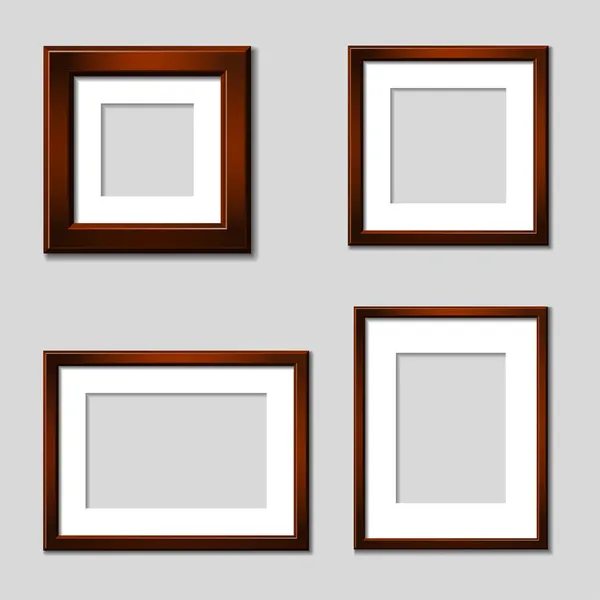 Wooden mahogany picture frames — Stock Vector