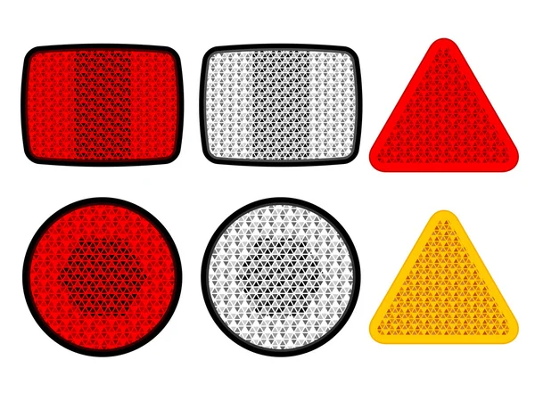 Reflectores de seguridad rojo blanco naranja — Vector de stock