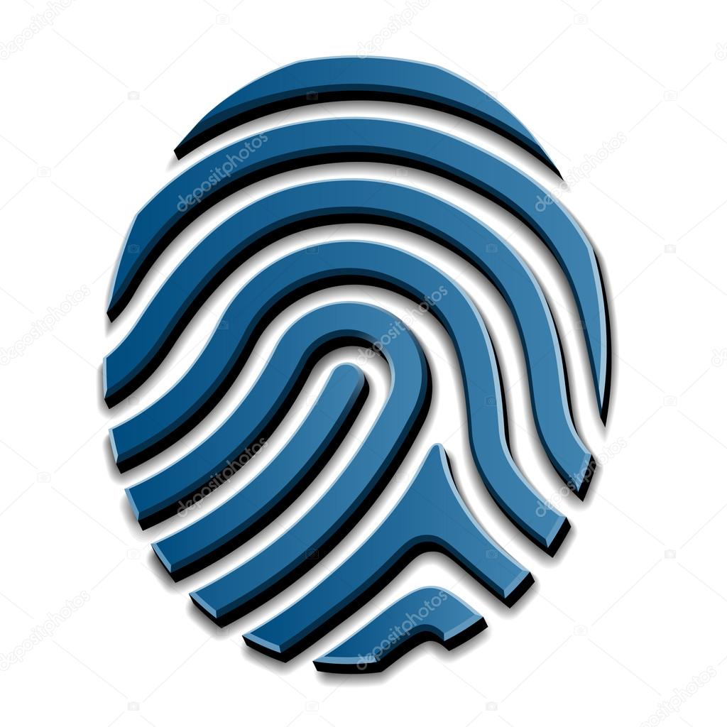 3D drawing fingerprint symbol