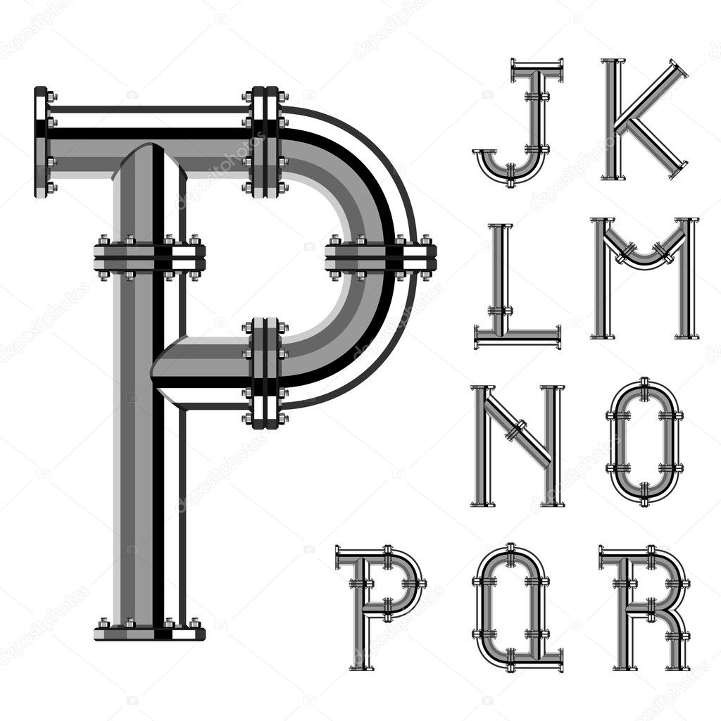 Chrome Pipe Alphabet Letters Part 2 — Stock Vector © Happyroman 49682967