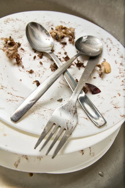 Leftovers and dirty dishes — Stock Photo, Image