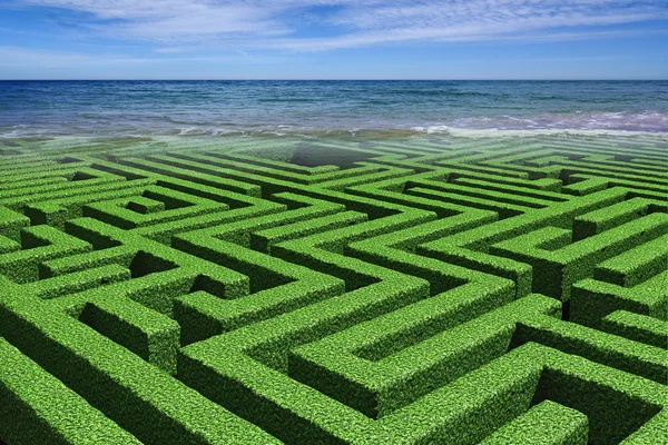 Labirinto Labirinto e Mar — Fotografia de Stock