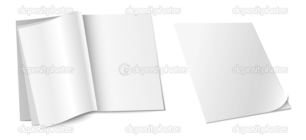 Vector blank book and pages