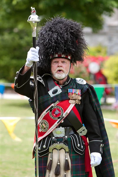 Drum major leder enhet rör och trummor på vårfest — Stockfoto