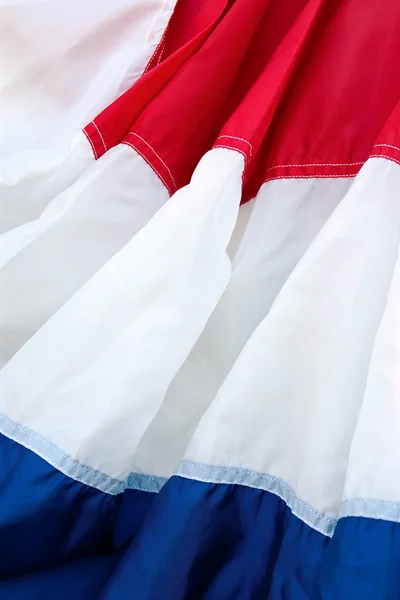Tela de la bandera roja, blanca y azul llena el marco verticalmente — Foto de Stock
