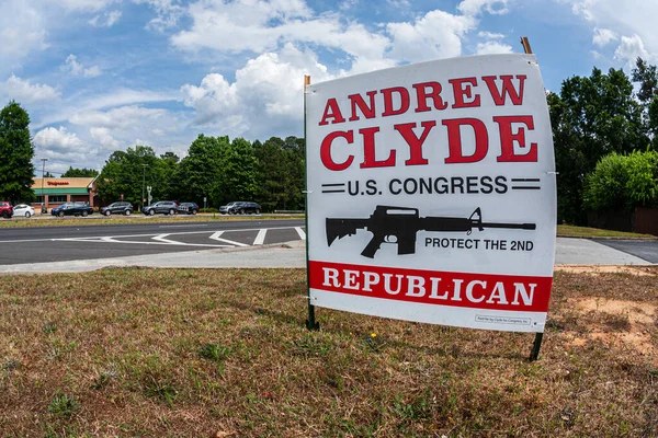 Lawrenceville Μαΐου Οδική Πινακίδα Προεκλογικής Εκστρατείας Για Τον Βουλευτή Andrew — Φωτογραφία Αρχείου